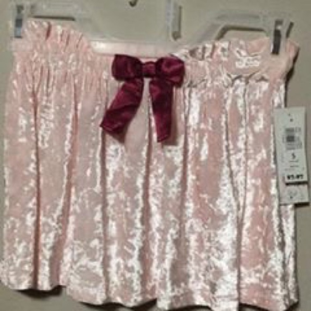 365 kids girls velour skirt with a bow
